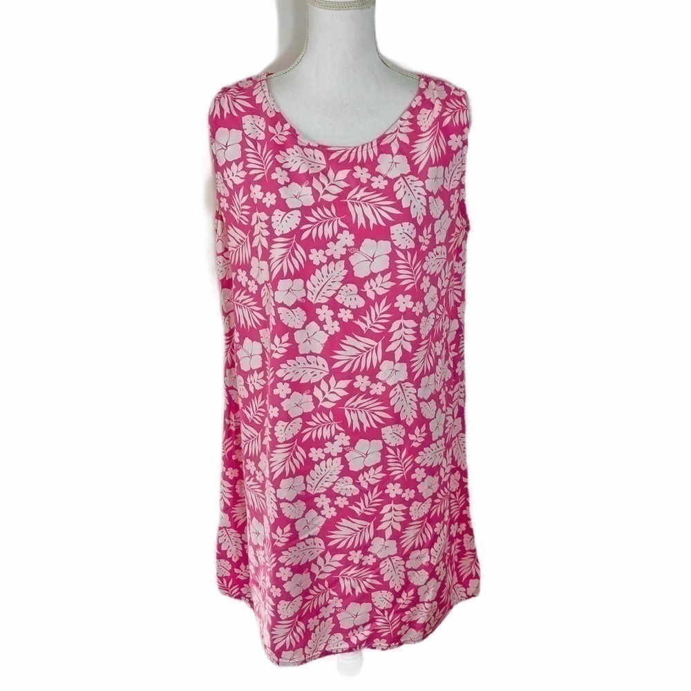 Aloha Hut Hawaii Neon Pink Dress Sz Large